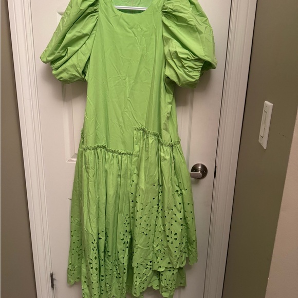 Rhode Lime Green Eyelet midi Dress - Picture 4 of 5